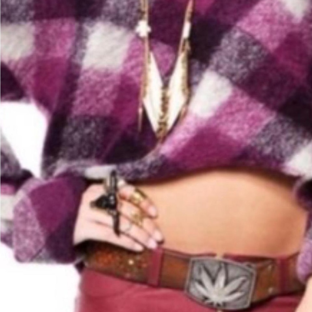 For Love And Lemon purple and white sweater